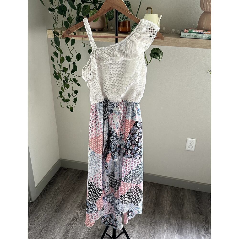 Speechless Kids Patchwork Tiered Dress Size 16 Boho Lace Ruffle Summer Spring
